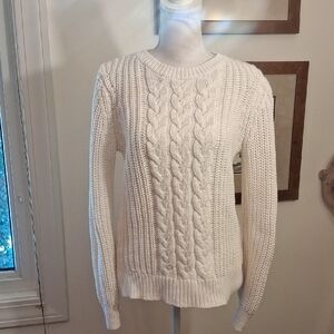 Nautica Women's White Cable Knit Sweater